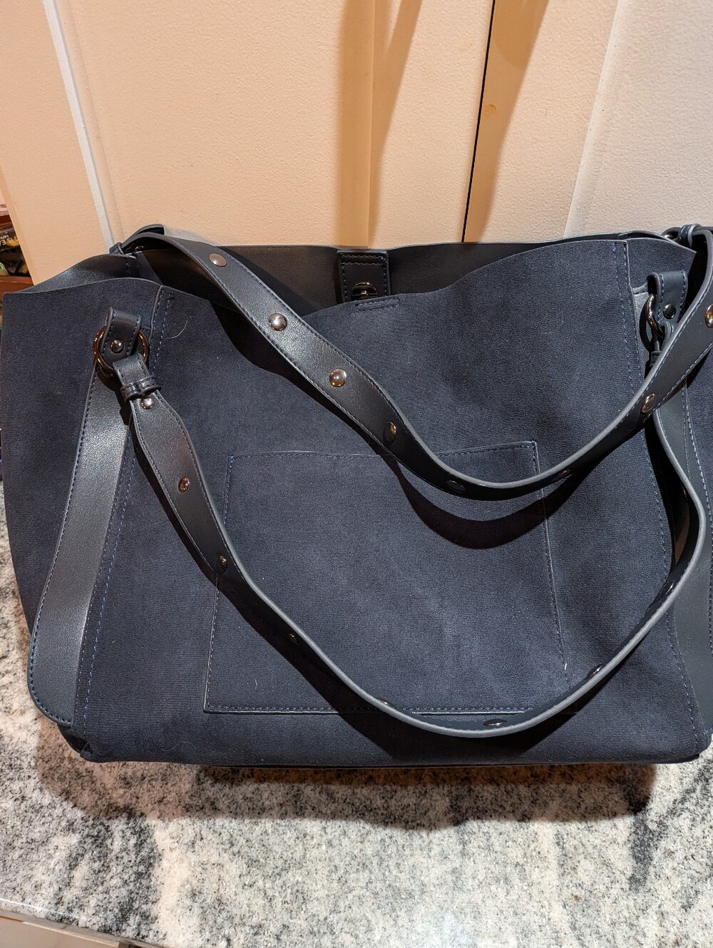 House Of Harlow 1960 NWT Luxe Tote, Shoulder Bag Dark Blue - Picture 10 of 13